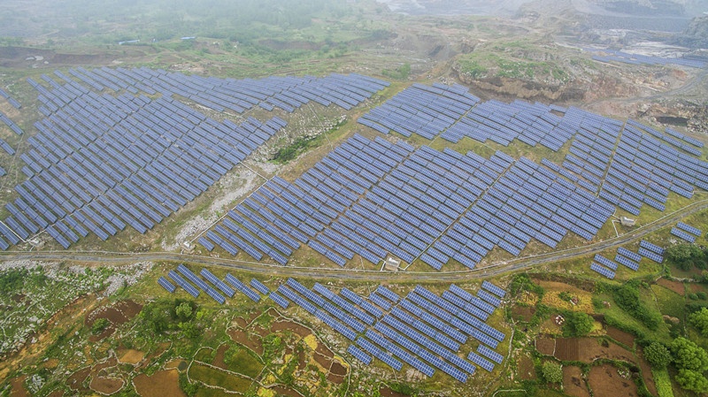 Lingyang 40MW mountain photovoltaic power station in Lingbi Hougou,